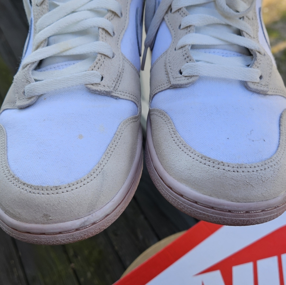 Nike Dunk Hi Retro Form Embeded White and Tan High-Top Sneakers - Picture 5 of 11